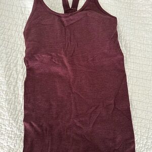 Lululemon Athletica Ribbed Tank Top - Dark Red